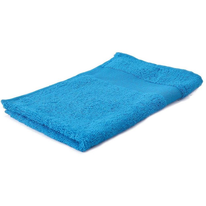 Foto van Arowell gastendoek gastenhanddoek 50 x 30 cm - 500 gram - turquoise - 5 stuks