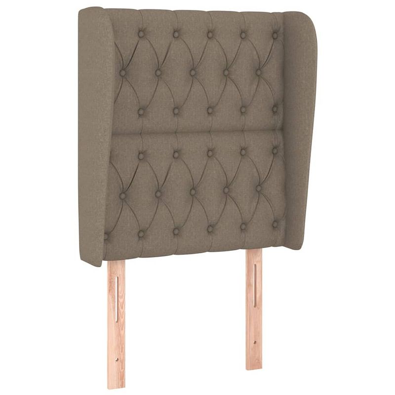 Foto van The living store hoofdbord trendy - hoofdeind en rand - 83x23x118/128 cm - taupe