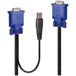 Foto van Lindy kvm adapter [1x vga - 1x vga, usb-a] 1.00 m zwart, blauw