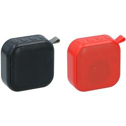 Foto van Dunlop mini speaker - draadloos - met lus - 400mah - zwart/ rood