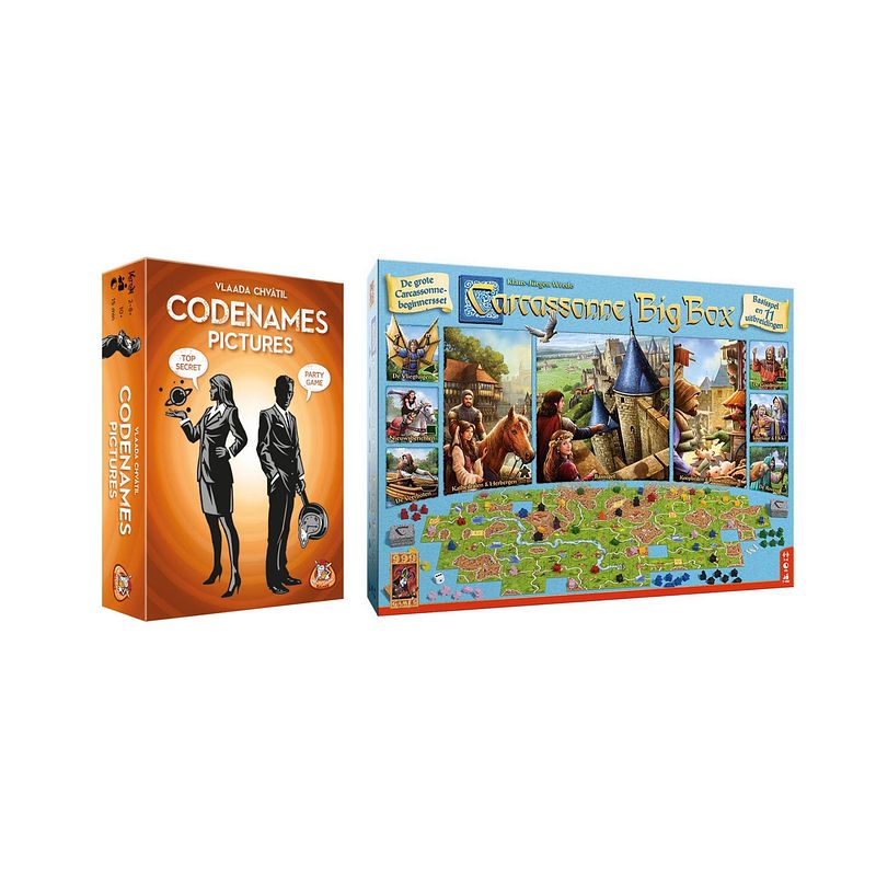 Foto van Spellenbundel - bordspel - 2 stuks - codenames pictures & carcassonne big box 3