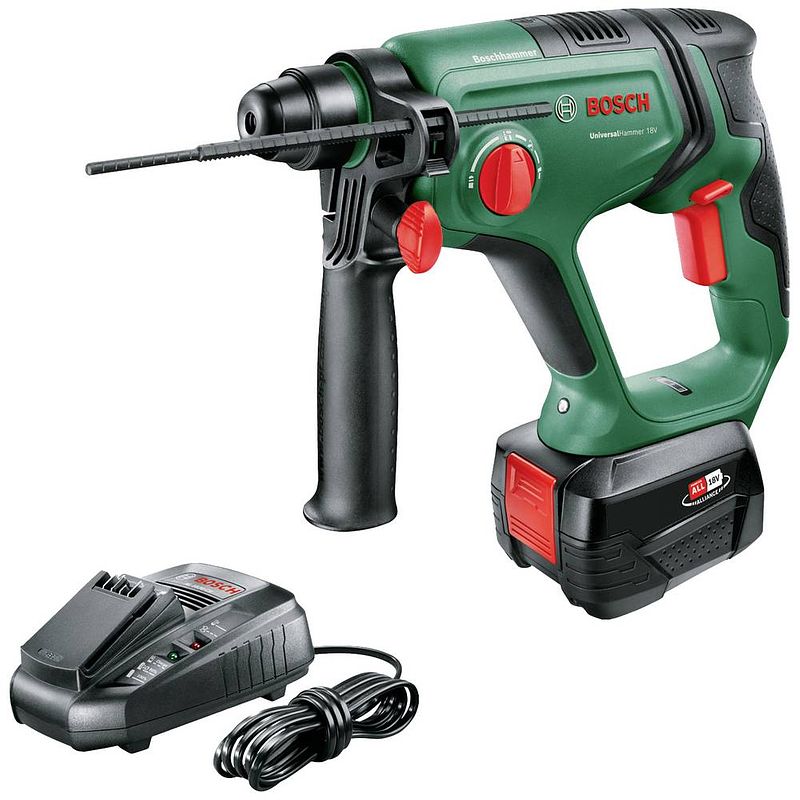 Foto van Bosch home and garden universal hammer -accu-boorhamer 18 v 2.5 ah li-ion incl. accu, incl. lader, incl. koffer