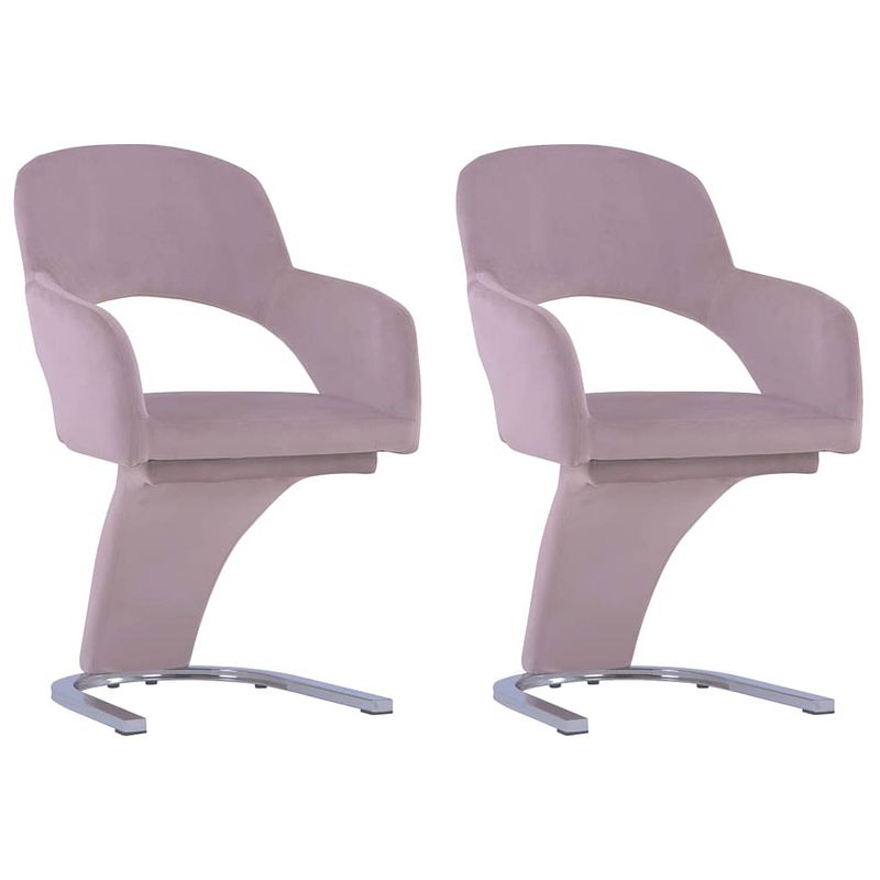 Foto van Vidaxl eetkamerstoelen 2 st fluweel roze