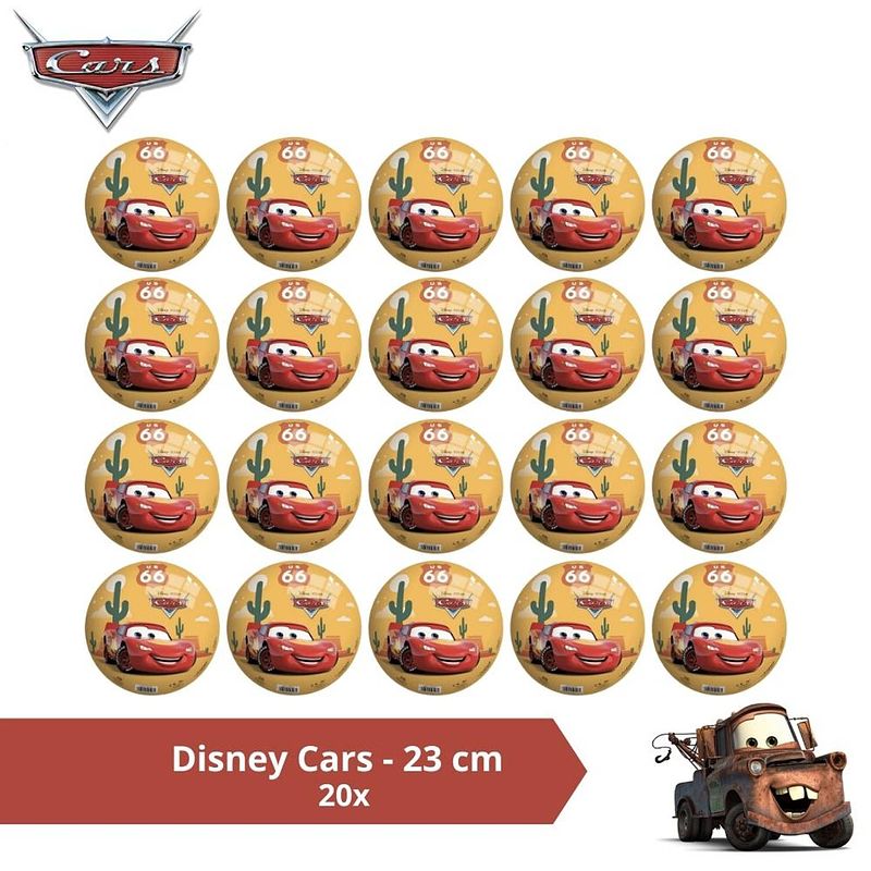 Foto van Bal - voordeelverpakking - disney cars - 23 cm - 20 stuks