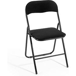 Foto van Klapstoel met zithoogte van 43 cm vouwstoel velvet zitvlak en rug bekleed - stoel - tafelstoel- stoel - tafelstoel -