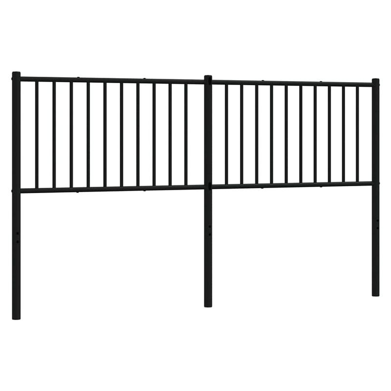 Foto van The living store hoofdbord metalen bed - 166 x 3 x 90 cm - zwart