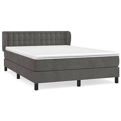 Foto van The living store boxspringbed - zacht fluweel - bed 203x147x78/88 cm - pocketvering matras 140x200x20 cm - middelharde