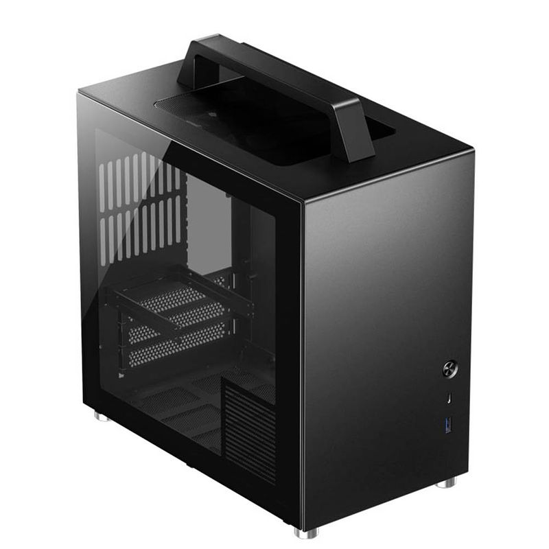 Foto van Jonsbo jonsbo t8 plus mini-itx gehäuse, tempered glass - schwarz mini-tower gaming-behuizing, behuizing zwart