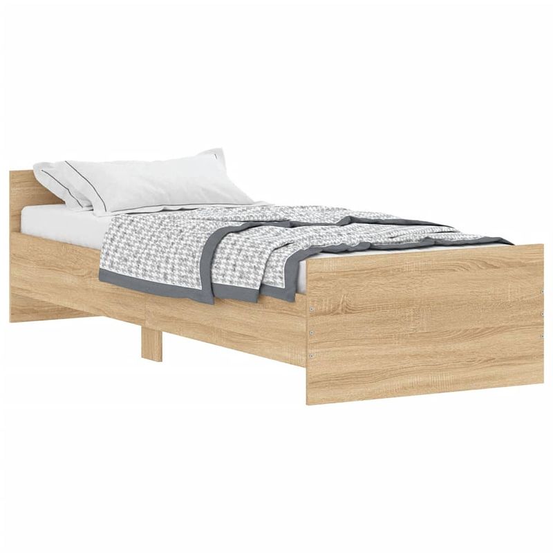 Foto van Vidaxl bedframe bewerkt hout sonoma eikenkleur 75x190 cm small single