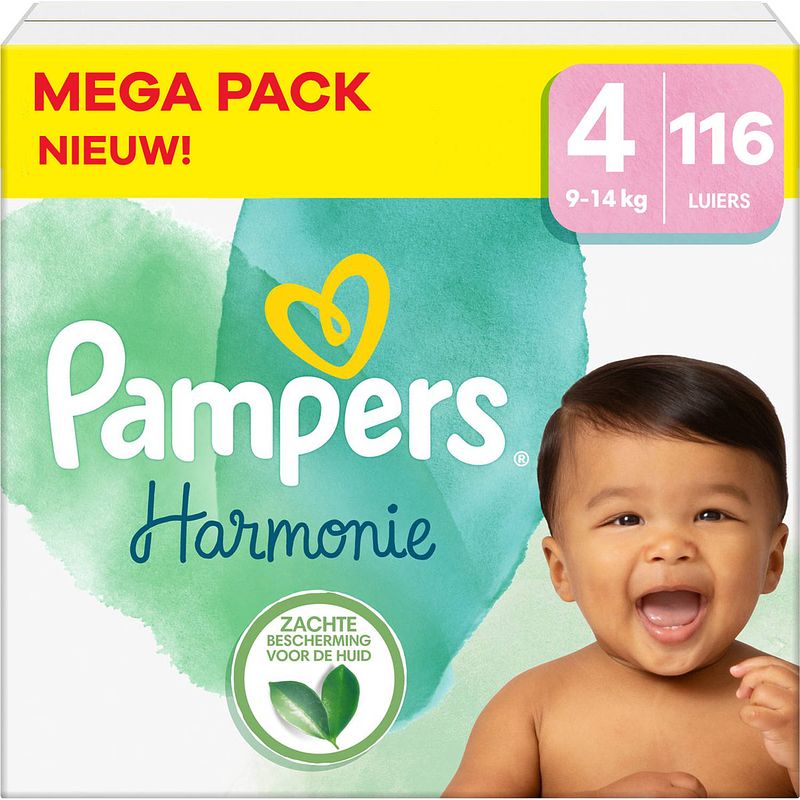 Foto van Pampers - harmonie - maat 4 - mega pack - 116 stuks - 9/14 kg