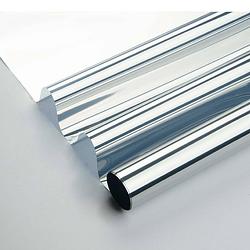 Foto van Raamfolie zonwerend semi transparant/zilver 90 cm x 2 meter statisch - raamstickers
