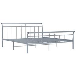 Foto van The living store bedframe - klassiek - gepoedercoat metaal - 160x200 cm - grijs