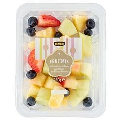 Foto van Jumbo fruitmix met ananas, meloen, aardbeien en blauwe bessen 250g