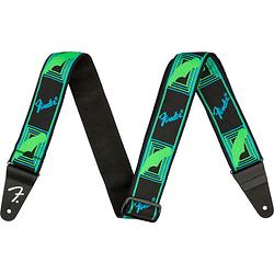 Foto van Fender neon monogrammed strap gitaarband groen/blauw