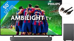 Foto van Philips 50pus8309 - ambilight (2024) + soundbar + hdmi kabel