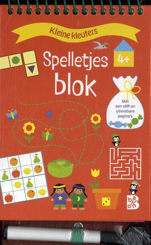 Foto van Spelletjesblok met viltstift 4+ - hardcover (9789403232690)