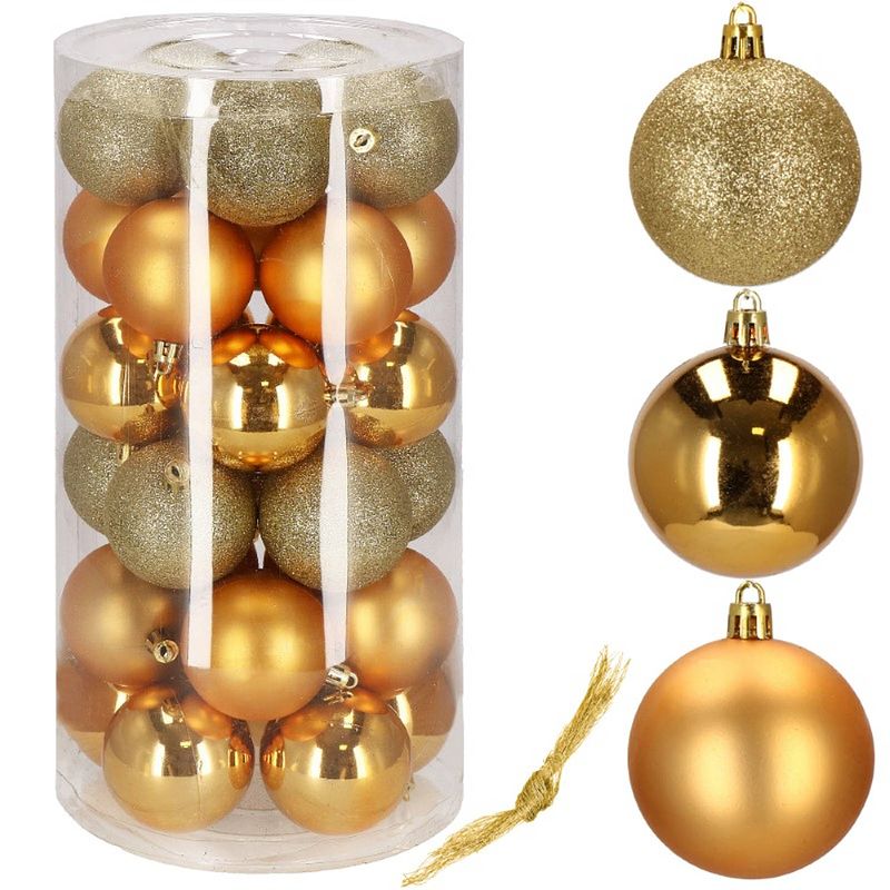 Foto van Kerstballen 30 stuks 6 cm goud