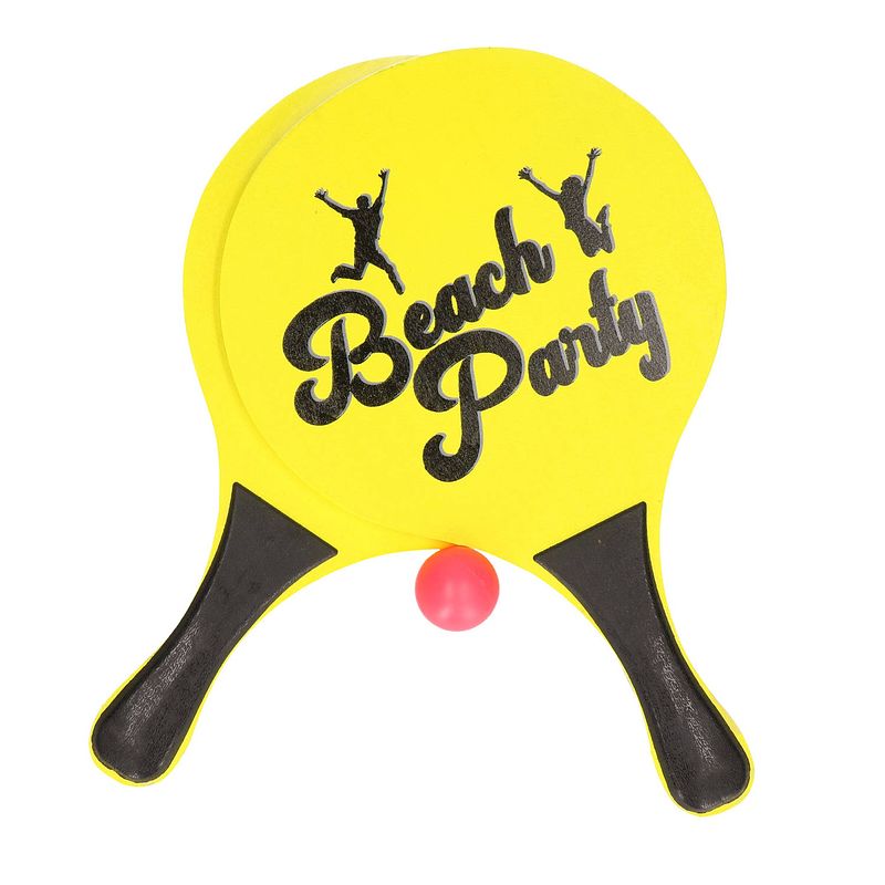 Foto van Gele beachball set buitenspeelgoed - beachballsets