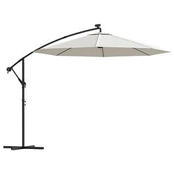 Foto van The living store hangende parasol - elegant - tuinparasol - diameter- 300 cm - met led verlichting