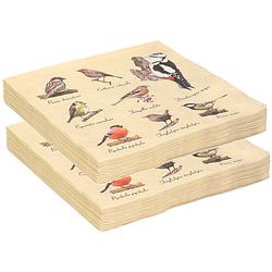 Foto van 40x papieren servetten met vogels print 33 x 33 cm - feestservetten