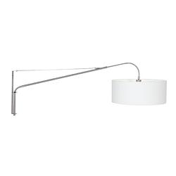 Foto van Steinhauer wandlamp elegant classy 9328 staal kap wit linnen grof