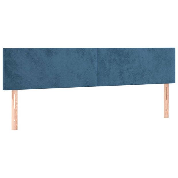 Foto van Vidaxl hoofdborden 2 st 80x5x78/88 cm fluweel donkerblauw