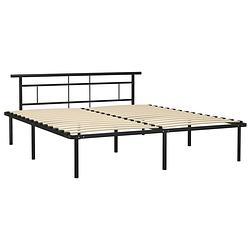 Foto van The living store metalen bedframe - elegant - klassiek - bedframe - 200 x 200 cm - kleur- zwart