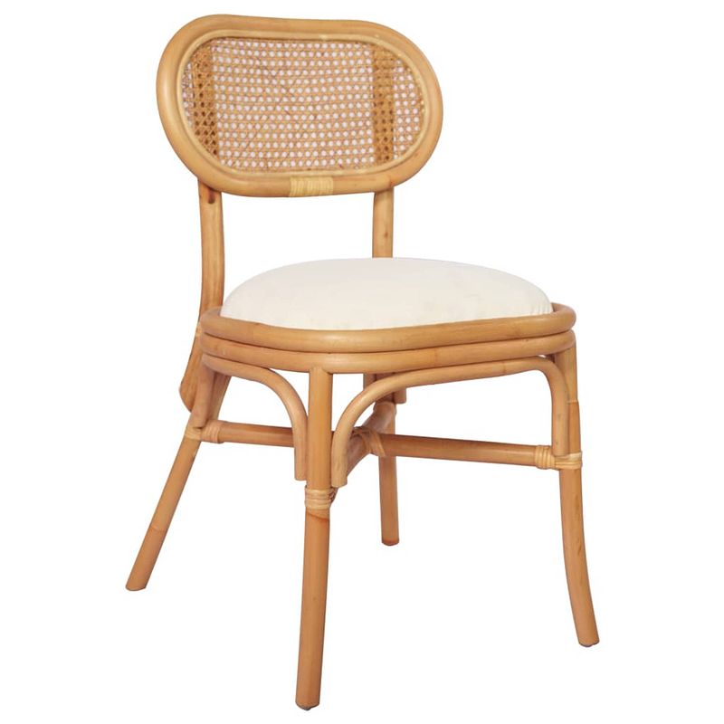 Foto van The living store rattan eetkamerstoelen - 46 x 53 x 83 cm - ergonomisch ontwerp