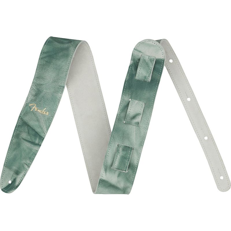 Foto van Fender tie dye leather strap sage green