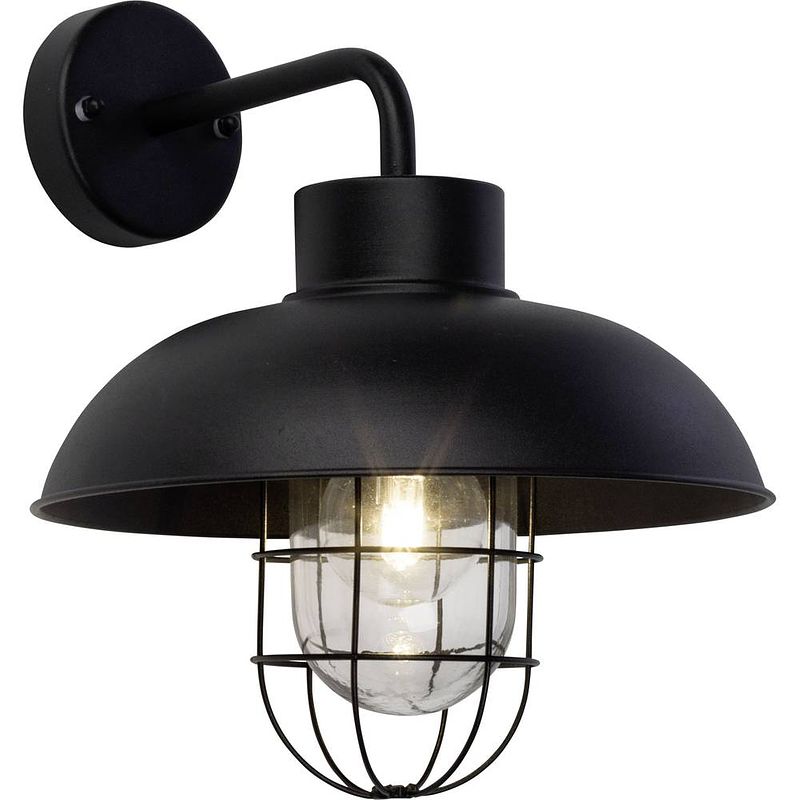 Foto van Brilliant portland 96297/06 buitenlamp (wand) led e27 60 w zwart