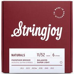 Foto van Stringjoy naturals ac6 super light 11-52 snarenset voor westerngitaar