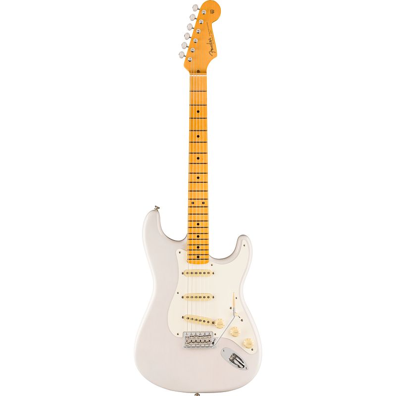 Foto van Fender eric johnson stratocaster white blonde mn