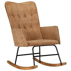 Foto van Vidaxl schommelstoel in vintage stijl canvas bruin