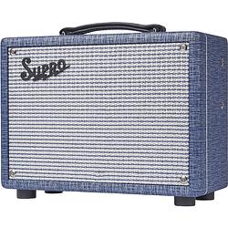 Foto van Supro 1606j 's64 super blue rhino hide 5w 1x8 inch gitaarversterker combo