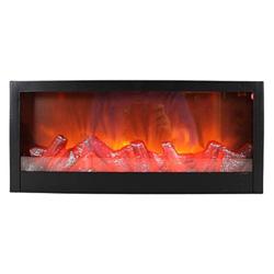 Foto van Peha sfeerhaard led 45 x 20 cm staal/glas zwart/rood