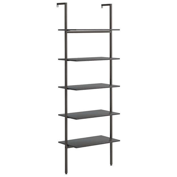 Foto van Vidaxl ladderrek met 5 schappen 64x35x185 cm zwart