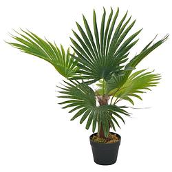 Foto van Vidaxl kunstplant met pot palm 70 cm groen