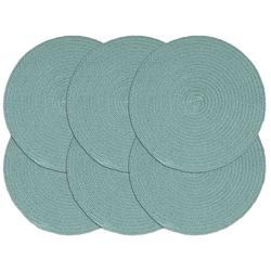 Foto van Vidaxl placemats 6 st rond 38 cm katoen effen groen