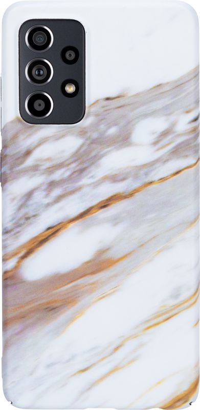 Foto van Bluebuilt white golden grey marble hard case samsung galaxy a52s back cover