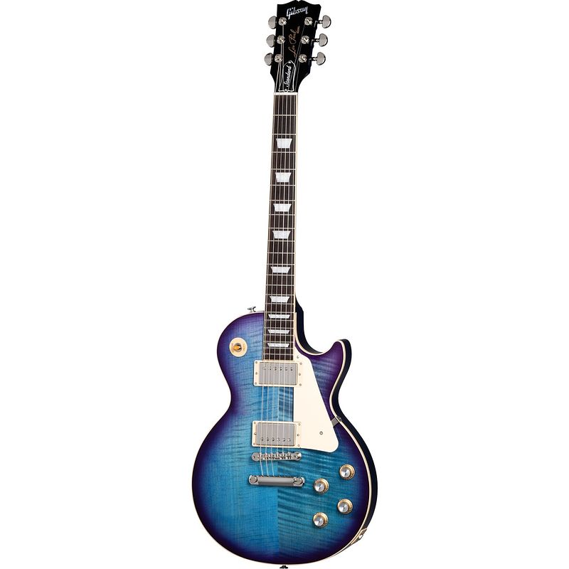 Foto van Gibson original collection les paul standard 60s figured top blueberry burst elektrische gitaar met koffer