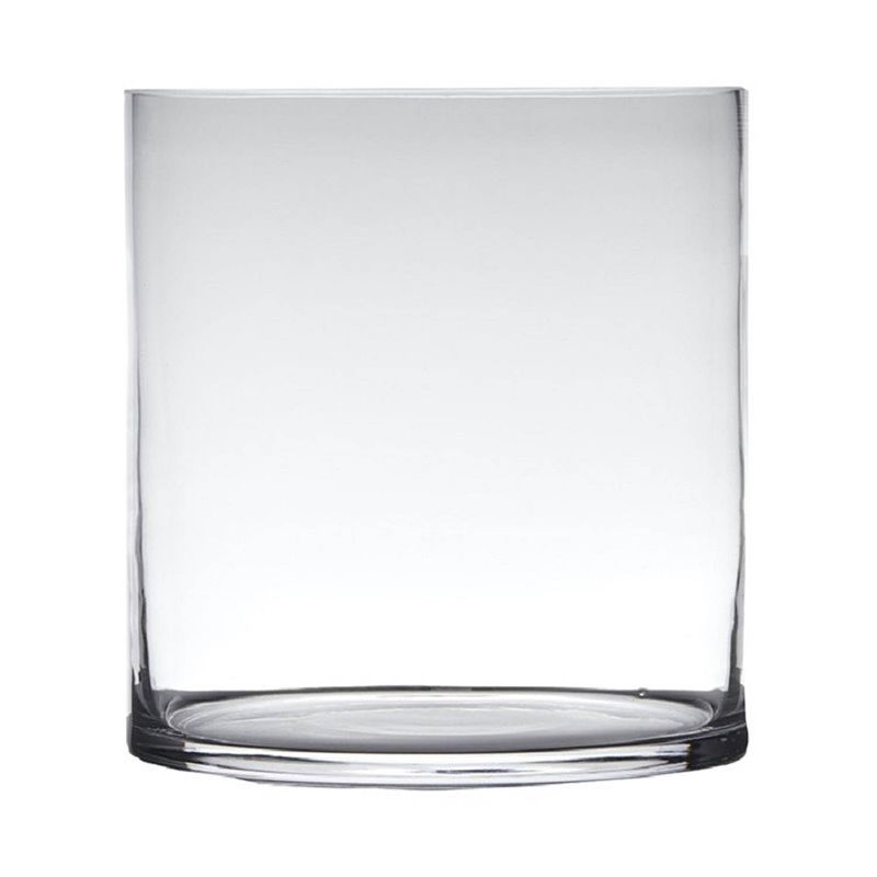 Foto van Transparante home-basics cylinder vorm vaas/vazen van glas 30 x 25 cm - vazen