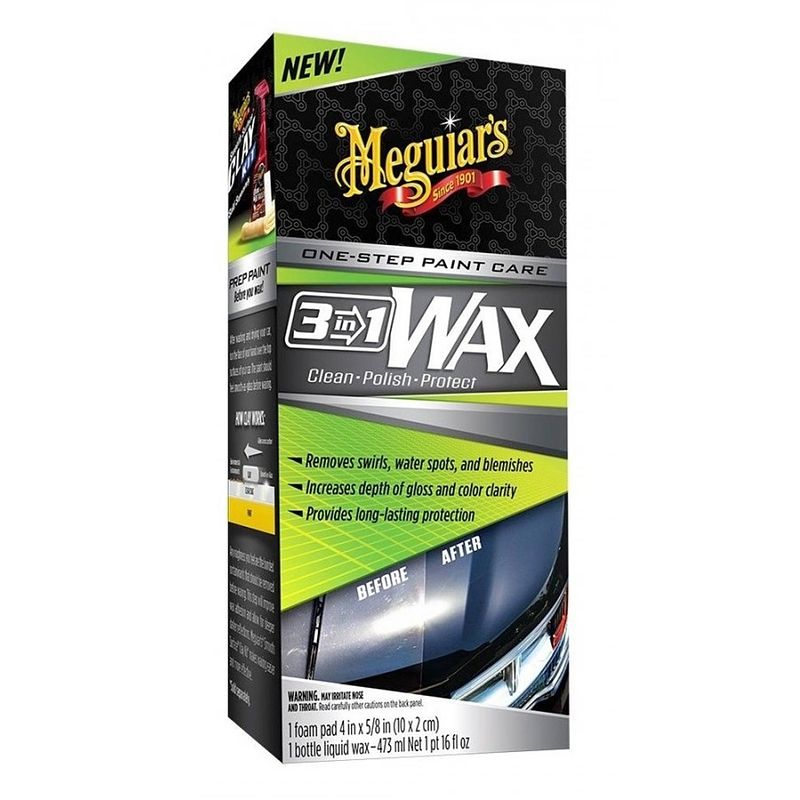 Foto van Meguiar's 3-in-1-wax one step paint care 473 ml zwart