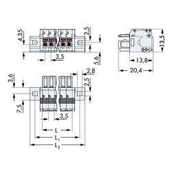 Foto van Wago 2734-112/031-000 female behuizing-kabel 2734 totaal aantal polen 12 rastermaat: 3.50 mm 25 stuk(s)