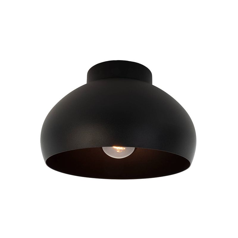 Foto van Eglo mogano 2 plafondlamp - e27 - ø28 cm - zwart