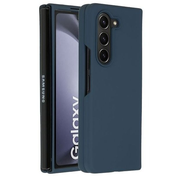 Foto van Accezz liquid silicone backcover samsung galaxy z fold 5 telefoonhoesje blauw