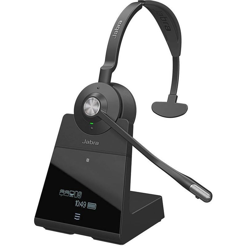 Foto van Jabra engage 75 mono on ear headset bluetooth, dect telefoon mono zwart noise cancelling microfoon uitschakelbaar (mute)