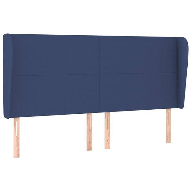 Foto van Vidaxl hoofdbord met randen 163x23x118/128 cm stof blauw