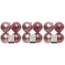 Foto van 12x kunststof kerstballen glanzend/mat oud roze 10 cm kerstboom versiering/decoratie - kerstbal