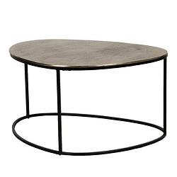 Foto van Clayre & eef bijzettafel 92*70*47 cm goudkleurig aluminium side table tafeltje goudkleurig side table tafeltje