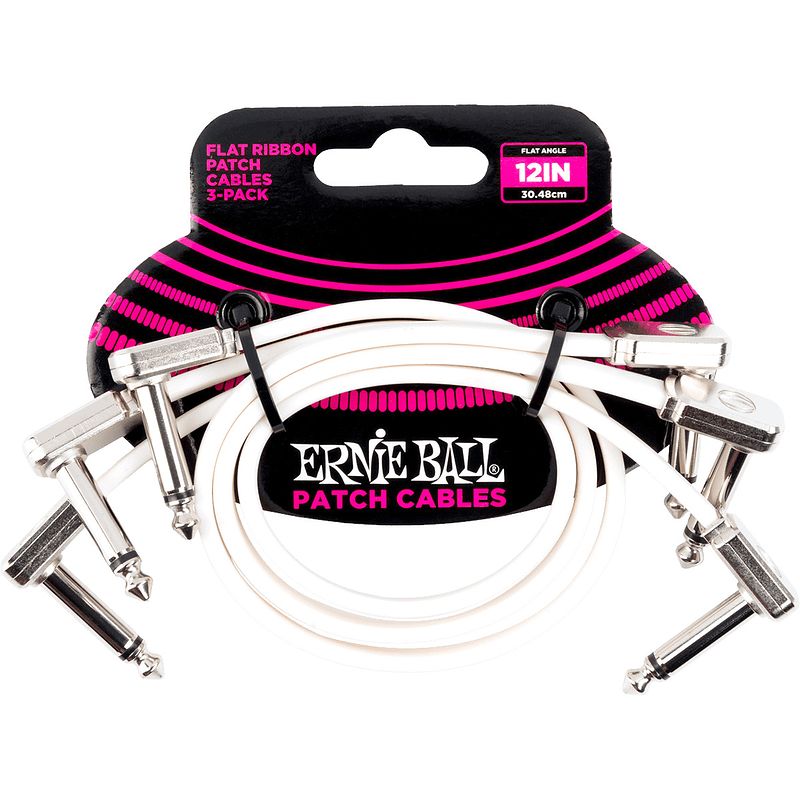 Foto van Ernie ball 6386 flat ribbon patch cables patchkabels haaks 30 cm (set van 3)